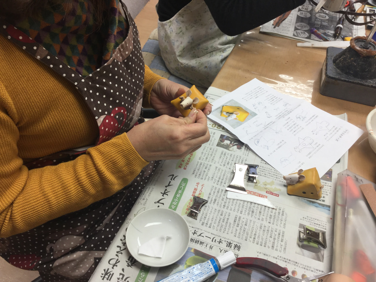 レザークラフト教室　月曜クラス１２月２回目