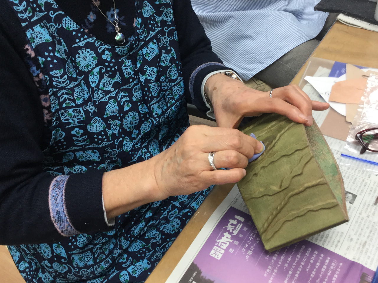 レザークラフト 教室　月曜クラス1月１回目