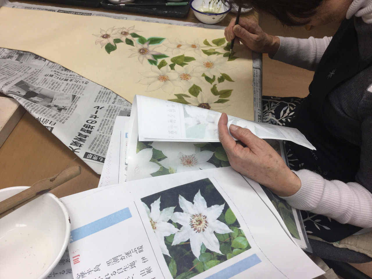 レザークラフト教室　ろうけつ染木曜クラス