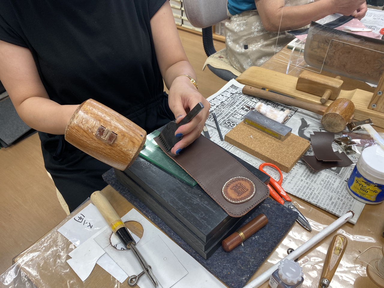 レザークラフト教室　水曜クラス　7月2回目