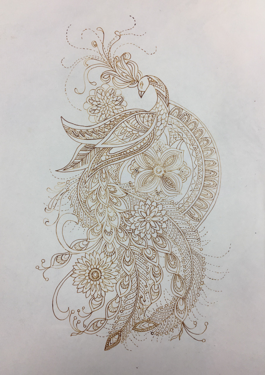 蝋の線描き、終わりました〜