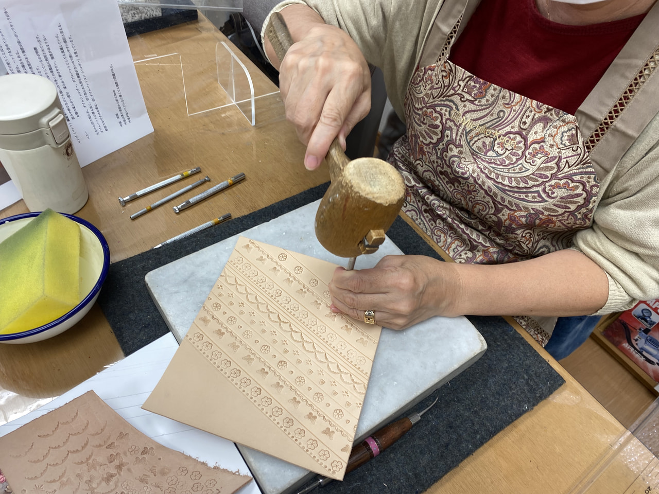 レザークラフト教室　木曜クラス　8月１回目