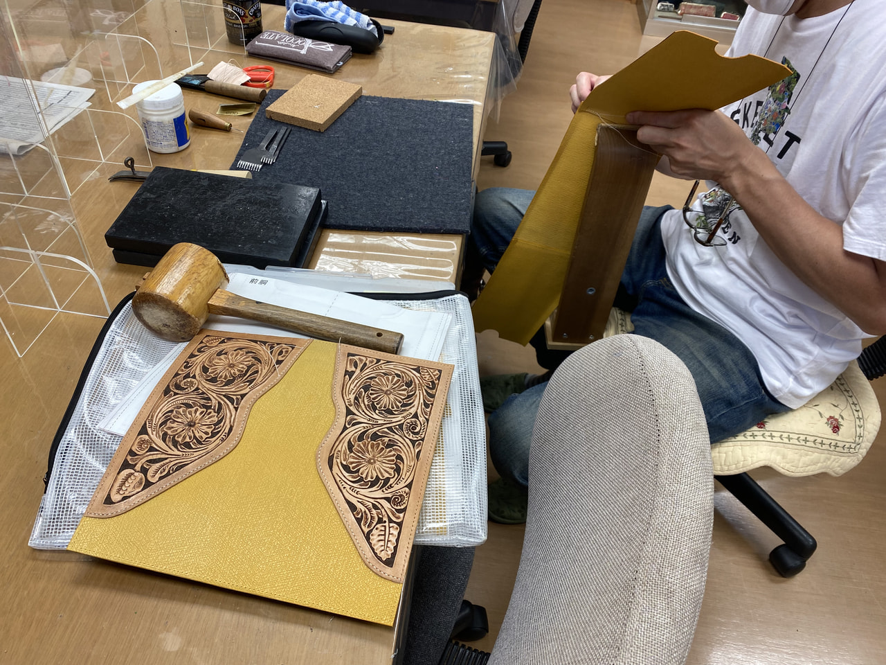 レザークラフト教室　日曜クラス　8月２回目