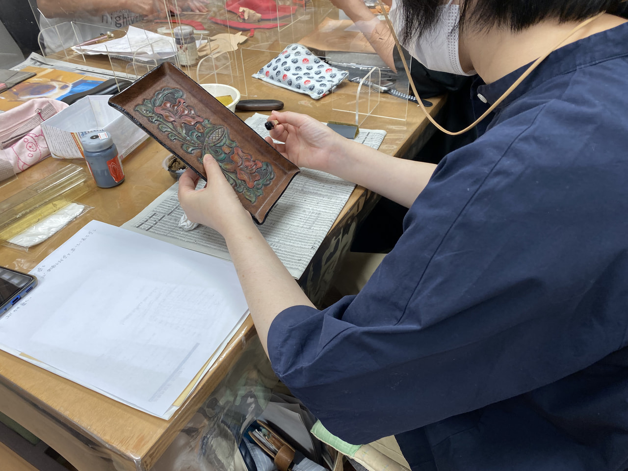 レザークラフト教室　月曜クラス　9月2回目