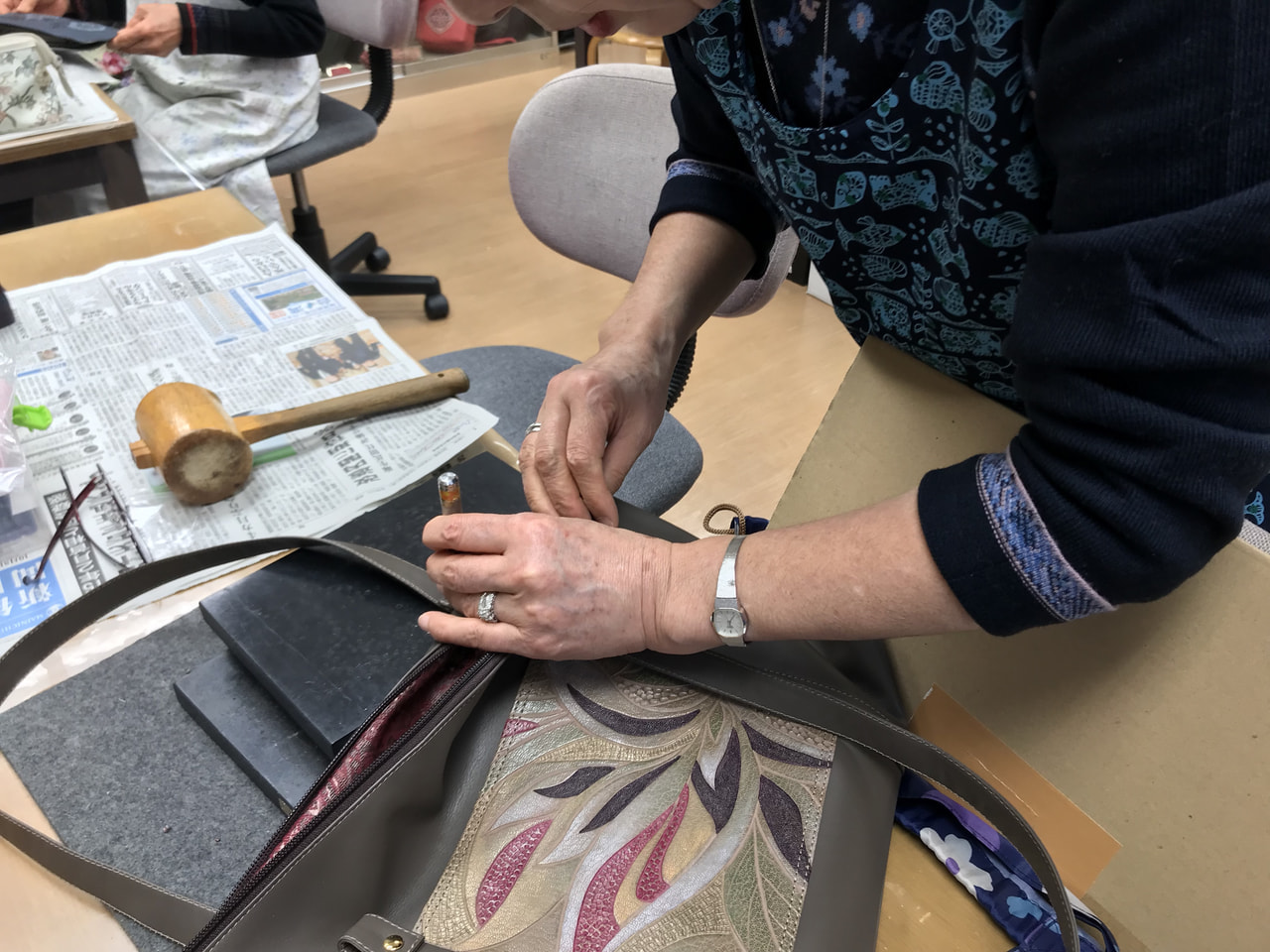 レザークラフト教室　月曜クラス２月１回目