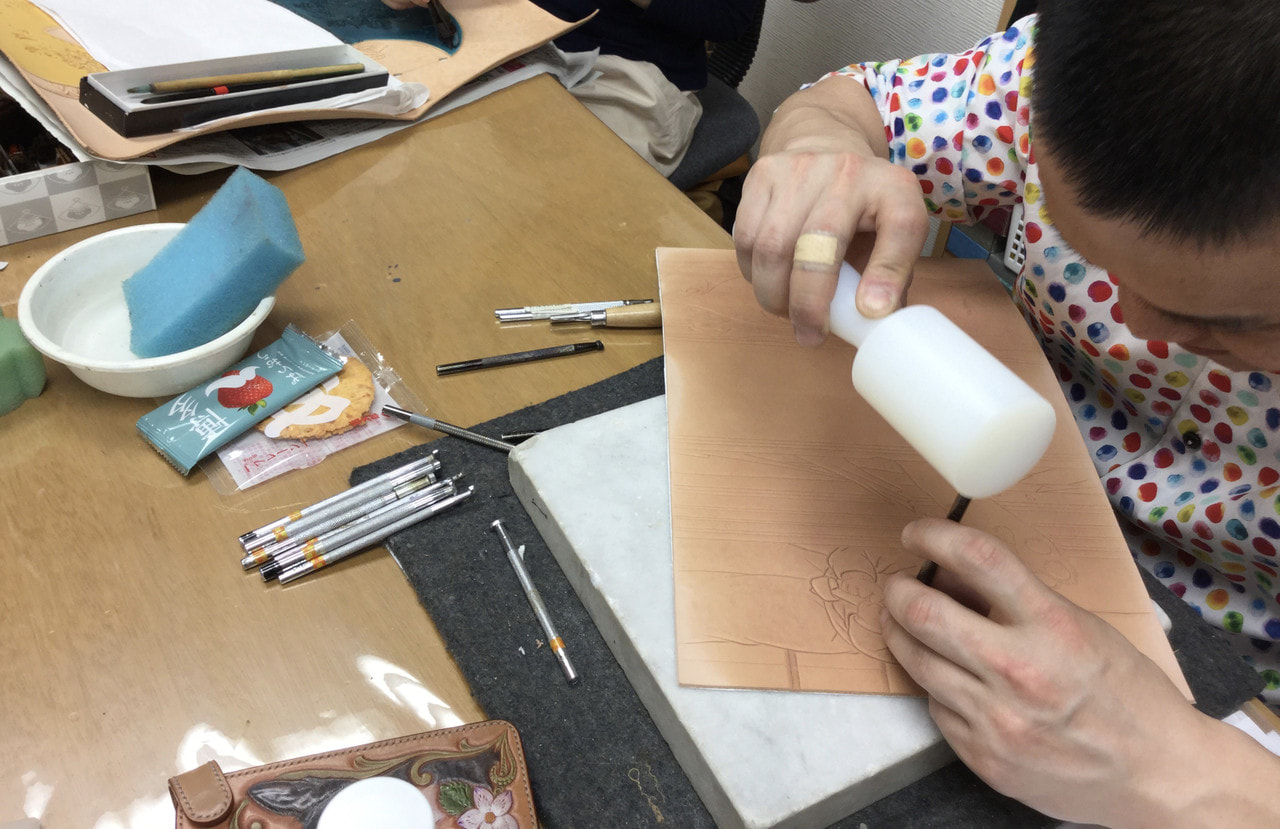 レザークラフト教室 月曜クラス4月2回目