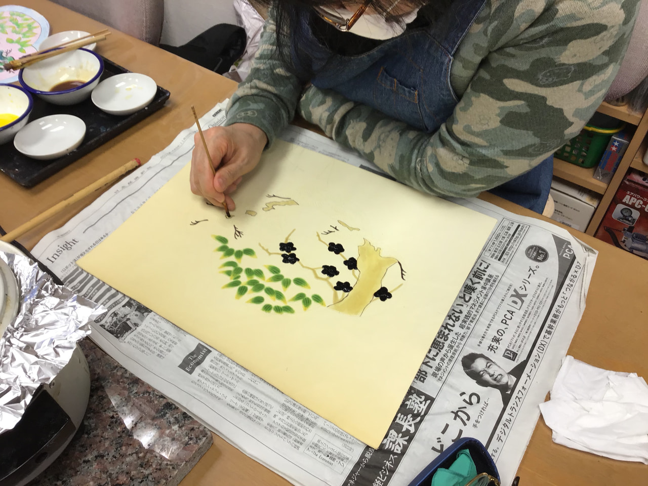 レザークラフト教室　ろうけつ染クラス