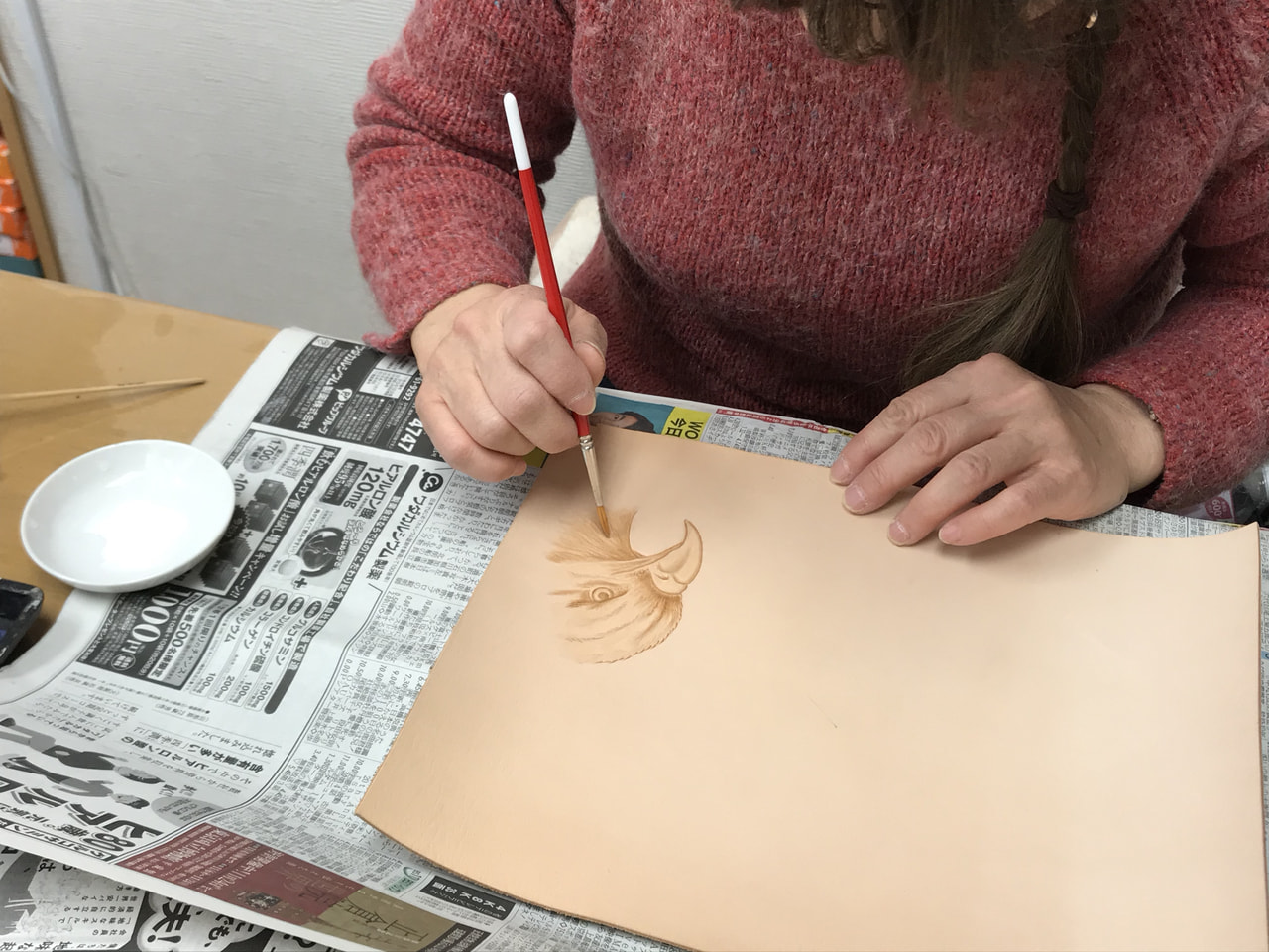 レザークラフト教室　月曜クラス１月２回目