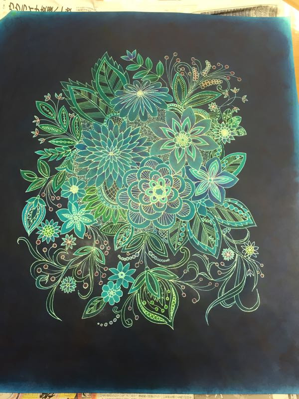 ろうけつ染め、蝋剥がしました