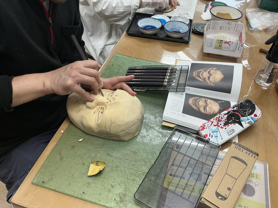 革能面　レザークラフト教室　革工芸教室