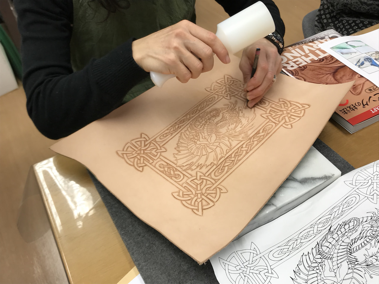 レザークラフト教室　木曜クラス１月２回目