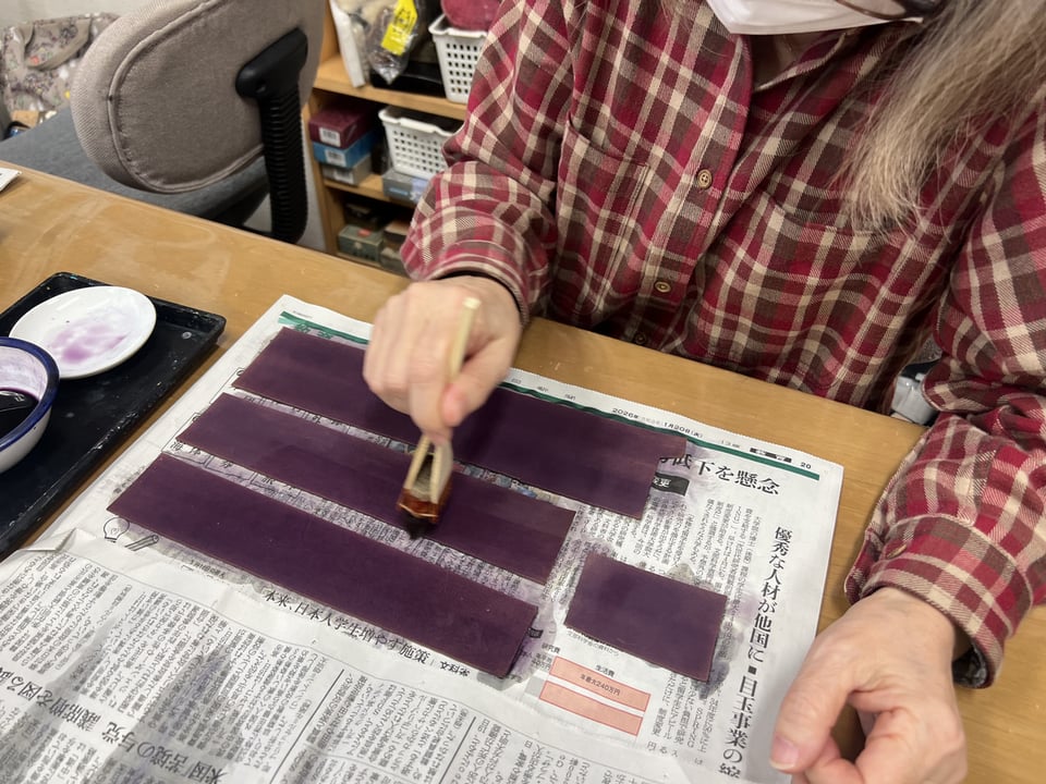 革染色　レザークラフト教室　革工芸教室
